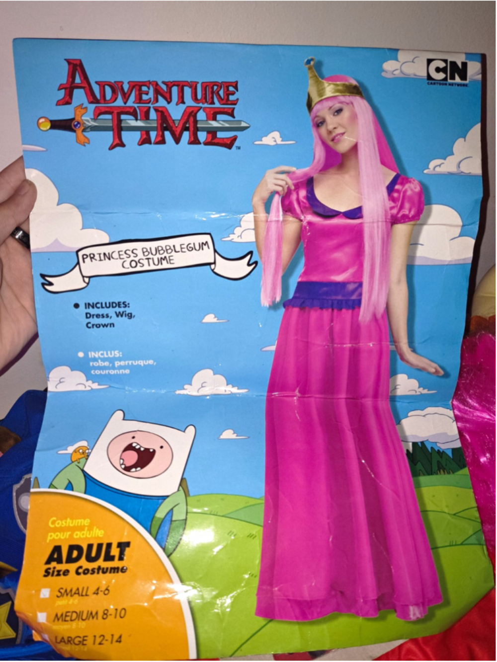 Spirit Halloween Adventure Time Princess Bubblegum Costume Dress S Wig Crown